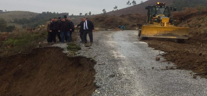 Çöken Yola Büyükşehir Müdahalesi